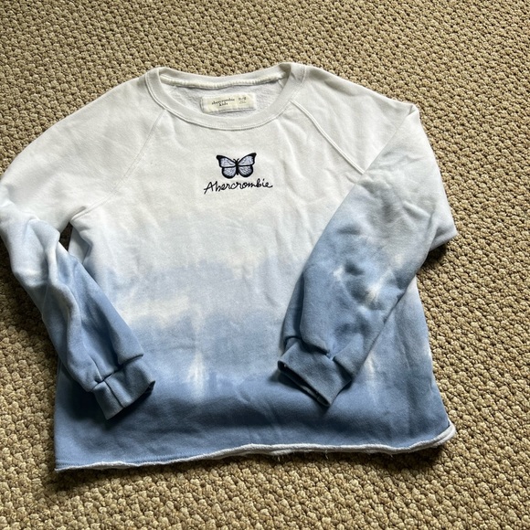 Abercrombie White and Blue Sweatshirt Size 9/10 - Picture 2 of 4